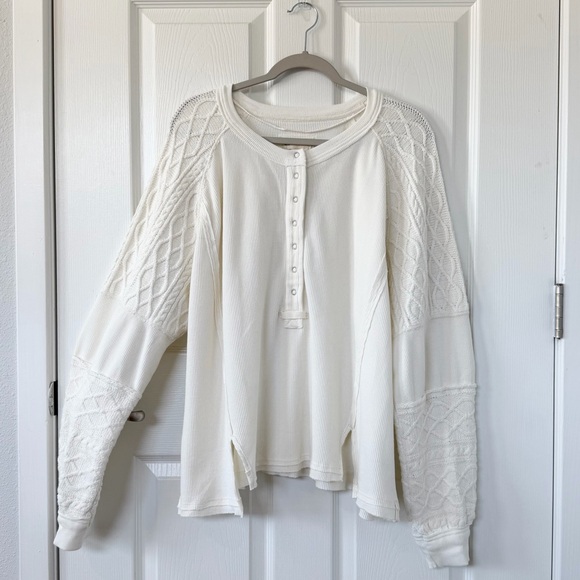 Free People We The Free May As Well Henley -Oversized Top NWT - Picture 6 of 12
